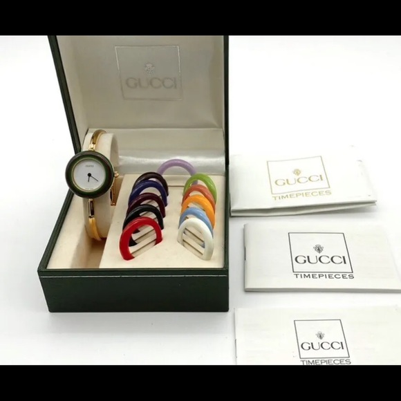 - 14k Gold Gucci Watch Vintage RARE Bracelet Highly Collectible with Bezels - Picture 6 of 6